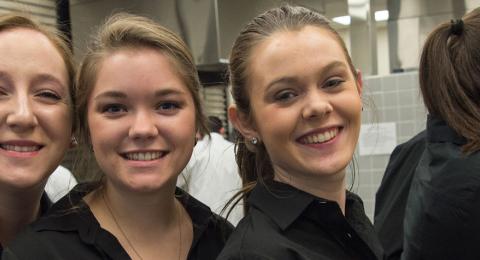 Hospitality Management Gourmet Dinner, 3 student servers