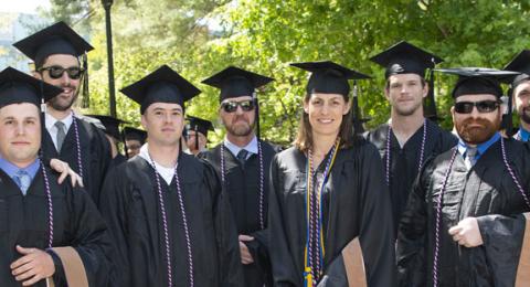 group of veteran students at Commencement