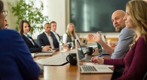 MBA Student Leading a Discussion