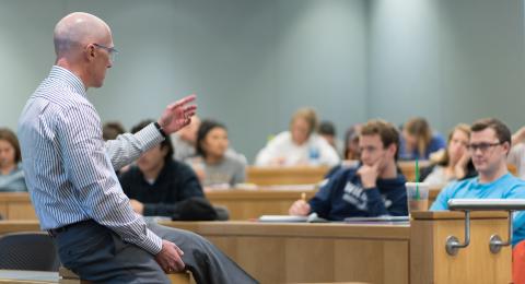 Professor teaching a class