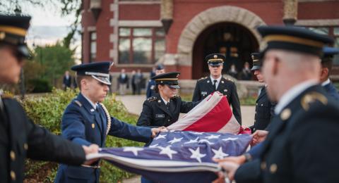 ROTC with U.S. flag