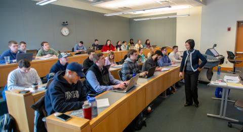 students in an accounting and finance class