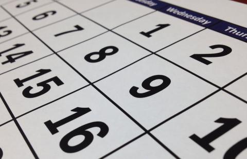 Close up photo of one month on a paper calendar