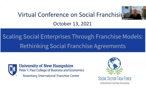 Screenshot of the franchise webinar