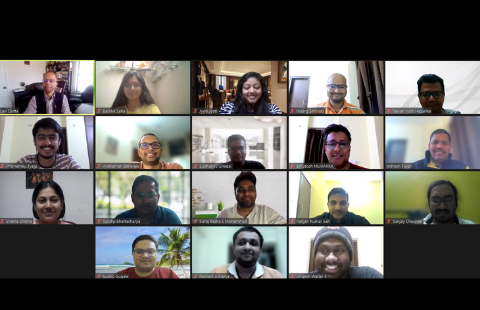 UNH Paul College Professor Dev Dutta with his '‘Design Thinking for Innovation' class on Zoom