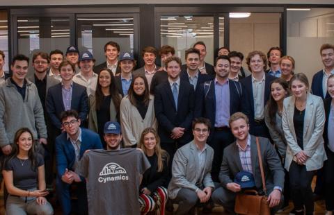 A group photo in cynamics offices in boston
