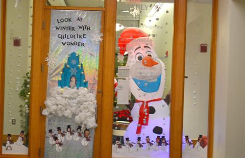 The Faro Suite decorated in a snowy Frozen theme complete with an inflatable Olaf 