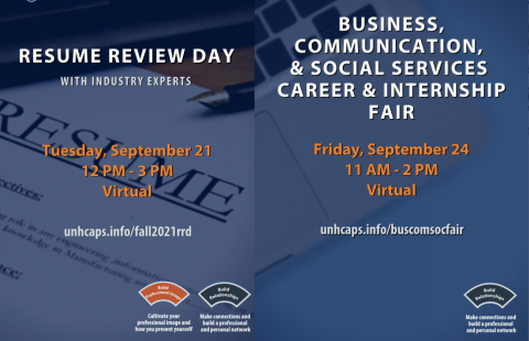 Flyers for two of the events listed above