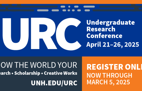 Graphic with text about the URC on April 21-26, 2025, with directions to register online