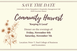 Gourmet dinner series fall 2020 Community Harvest