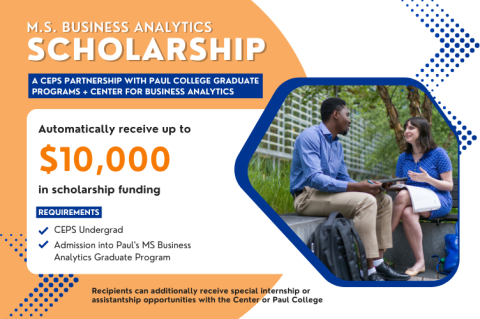 ad image about scholarship program for CEPS students pursuing MS in business Analytics ad image about scholarship program for CEPS students pursuing MS in business Analytics