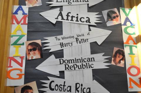 The Undergraduate Programs suite decorated in a vacation theme complete with the destinations of all of the advisors and staff