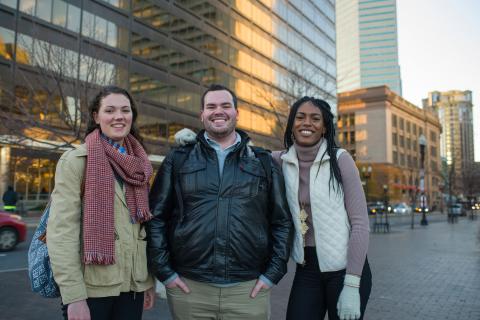 Semester in the City students standing together