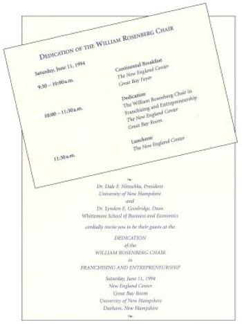 Rosenberg Chair Invitation