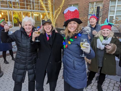 Winners of the funny hat competition