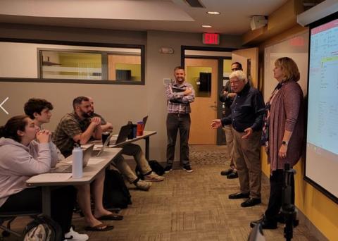 Peter Paul speaking to an MBA class at the Center for Business Analytics