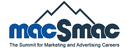 Logo for MAC SMAC in blue with graphic of mountain outline above