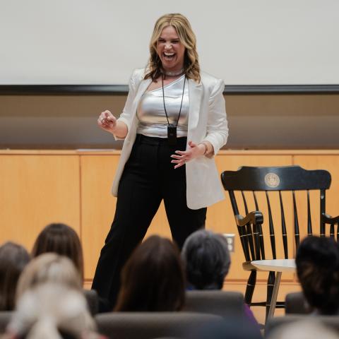 Amy Pocsik speaks at the 2024 Women in Business Conference