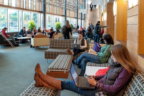 paul college students studying in common area