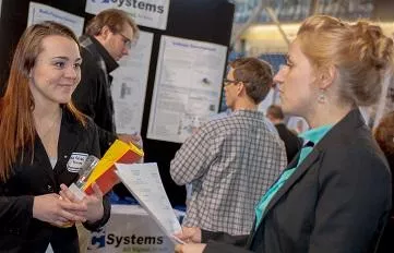 student at a career fair