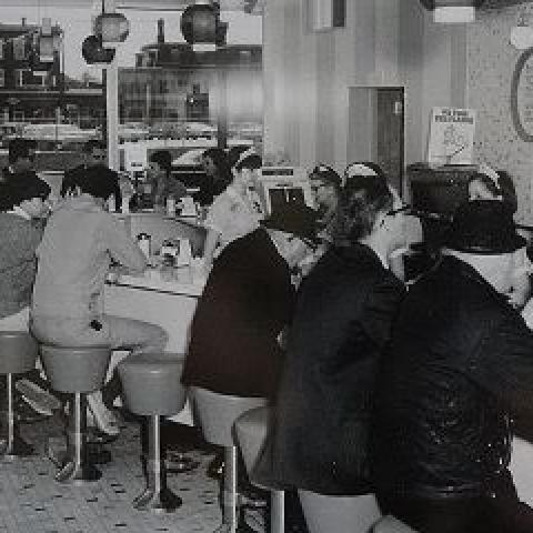 Dunkin Donuts store in the 1970s